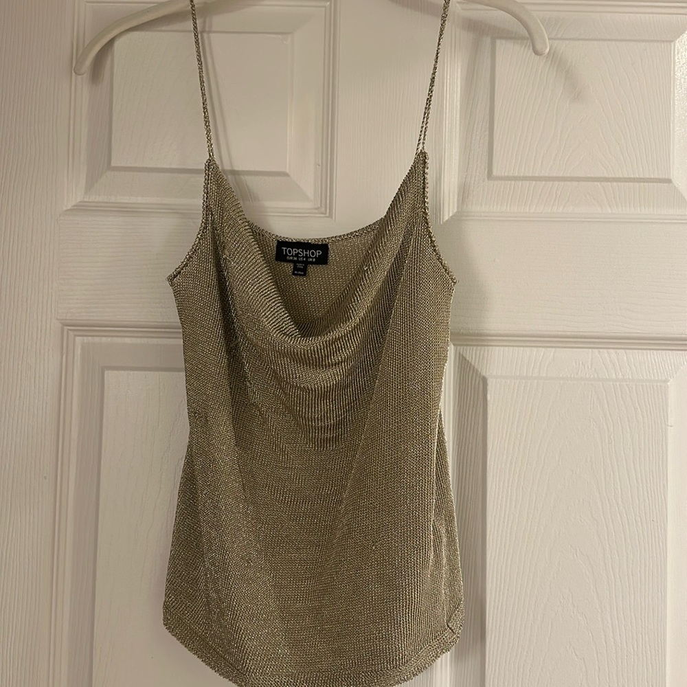 Gold tank top from Top Shop
